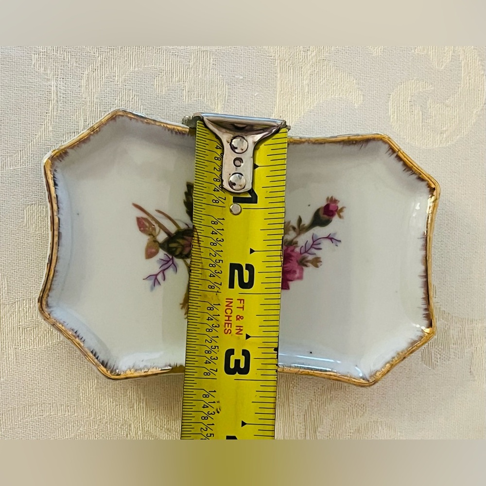 Elegant Vintage Floral Porcelain Hand Painted Japan Trinket Dishes - Picture 9 of 16